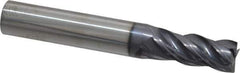 SGS - 11/32", 13/16" LOC, 3/8" Shank Diam, 2-1/2" OAL, 4 Flute, Solid Carbide Square End Mill - Single End, AlTiN Finish, Spiral Flute, Variable° Helix, Right Hand Cut, Right Hand Flute, Series Z1 - USA Tool & Supply