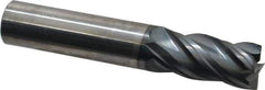 SGS - 5/8", 1-1/4" LOC, 5/8" Shank Diam, 3-1/2" OAL, 4 Flute, Solid Carbide Square End Mill - Single End, AlTiN Finish, Spiral Flute, Variable° Helix, Right Hand Cut, Right Hand Flute, Series Z1 - USA Tool & Supply