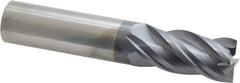 SGS - 3/4", 1-1/2" LOC, 3/4" Shank Diam, 4" OAL, 4 Flute, Solid Carbide Square End Mill - Single End, AlTiN Finish, Spiral Flute, Variable° Helix, Right Hand Cut, Right Hand Flute, Series Z1 - USA Tool & Supply