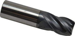 SGS - 1", 1-1/2" LOC, 1" Shank Diam, 4" OAL, 4 Flute, Solid Carbide Square End Mill - Single End, AlTiN Finish, Spiral Flute, Variable° Helix, Right Hand Cut, Right Hand Flute, Series Z1 - USA Tool & Supply