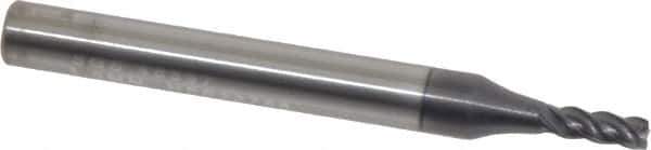 SGS - 3mm, 8mm LOC, 6mm Shank Diam, 57mm OAL, 4 Flute, Solid Carbide Square End Mill - Single End, AlTiN Finish, Spiral Flute, Variable° Helix, Right Hand Cut, Right Hand Flute, Series Z1M - USA Tool & Supply