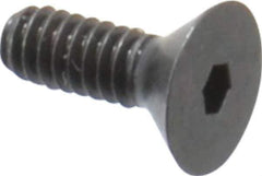 Camcar - #2-56 UNC Hex Socket Drive, 82° Flat Screw - Alloy Steel, Black Oxide Finish, Fully Threaded, 1/4" OAL - USA Tool & Supply
