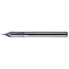 ‎0.03″ Dia. × 1/8″ Shank × 0.04″ DOC × 1-1/2″ OAL, Carbide TiCN, Spiral , 2 Flute, CW Helix, Ballnose End Mill - Exact Industrial Supply