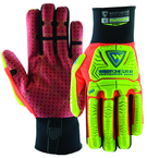 Synthetic Red Reinforced Dotted Double Palm Gloves 2XL - USA Tool & Supply