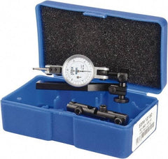 Fowler - 12 Piece, 0" to 0.06" Measuring Range, 1" Dial Diam, 0-15-0 Dial Reading, White Dial Test Indicator Kit - 0.04, 0.08 & 0.12" Ball Diam, 0.001" Dial Graduation - USA Tool & Supply