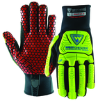 Synthetic Leather Double Palm Reinforced Red PVC PalmGloves 2XL - USA Tool & Supply