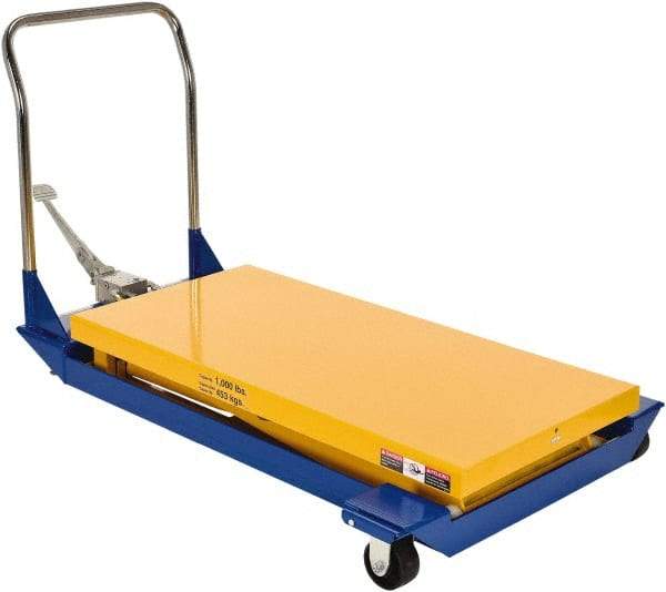 Vestil - 1,000 Lb Capacity Manual Scissor Lift - 9" to 42-1/2" Lift Height, 48" Platform Length x 24" Platform Width - USA Tool & Supply