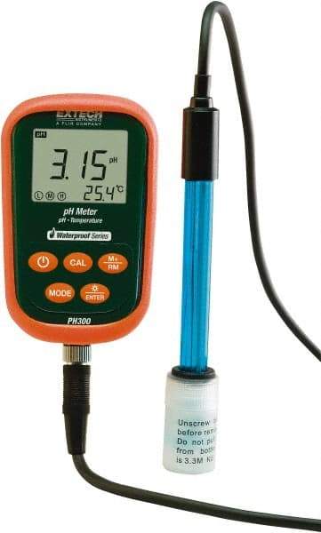 Extech - -2 to 19.99 pH, pH/mV/Temp Meter - 212°F - USA Tool & Supply
