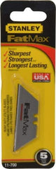 Stanley - 5 Piece High Carbon Steel Utility Knife Blade - 2-7/16" OAL, 0.024" Blade Thickness - USA Tool & Supply