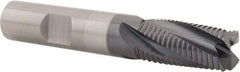 Kennametal - 1/2" Diam, Fine Pitch, 1" LOC, 4 Flute Solid Carbide Roughing Square End Mill - AlTiN Finish, 3" OAL, 1/2" Shank Diam, Centercutting, 20° Helix - USA Tool & Supply