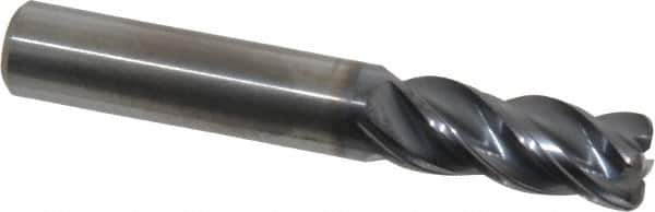 Kennametal - 3/8", 4 Flute, Solid Carbide, 0.06" Corner Radius End Mill - 2-1/2" OAL, 7/8" LOC - USA Tool & Supply