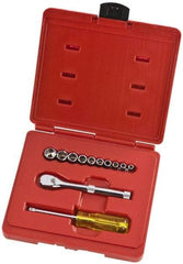 Proto - 12 Piece 1/4" Drive Full Polish Finish Socket Set - 6 Points, 3/16" to 9/16" Range, Inch Measurement Standard - USA Tool & Supply