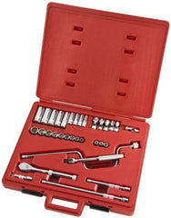 Proto - 33 Piece 3/8" Drive Full Polish Finish Deep Well Socket Set - 8, 12 Points, 1/4" to 3/4" Range, Inch Measurement Standard - USA Tool & Supply