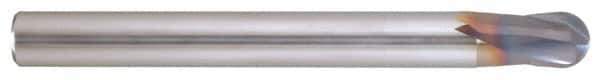 Niagara Cutter - 12mm Diam, 12mm LOC, 2 Flute Solid Carbide Ball End Mill - AlTiN Finish, Single End, 100mm OAL, 12mm Shank Diam, Spiral Flute - USA Tool & Supply