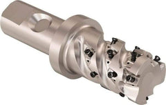 Seco - 32mm Cutting Diam, 25mm Shank Diam, 8mm Max Depth of Cut, Straight Shank Indexable Copy End Mill - 3 Inserts, LOEX Insert, R217.94 Toolholder - USA Tool & Supply