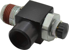 ARO/Ingersoll-Rand - 1/2" Male NPT x 1/2" Female NPT Right Angle Flow Control Valve - 0 to 150 psi & Brass Material - USA Tool & Supply