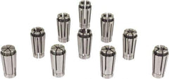 Lyndex - 27 Piece, 2.75mm to 16mm Capacity, Slim Chuck Collet Set - 0.0002" TIR, Increments of 0.5mm, Series SK16 - Exact Industrial Supply