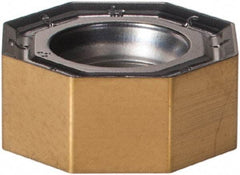 Iscar - ONHU050505 TN Grade IC808 Carbide Milling Insert - TiAlN/AlTiN/TiN Finish, 0.205" Thick, 13mm Inscribed Circle, 0.51mm Corner Radius - USA Tool & Supply
