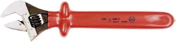 Wiha - 1-1/2" Jaw Capacity, 12" Insulated Adjustable Wrench - Chrome Vanadium Steel - USA Tool & Supply