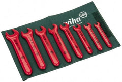 Wiha - 8 Piece, 5/16" to 3/4", Open End Wrench Set - Inch Measurement Standard, Insulated Finish, Comes in Roll Up Pouch - USA Tool & Supply