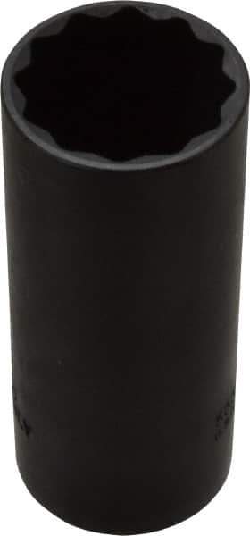 Proto - 1-1/16", 1/2" Drive, Deep Hand Socket - 12 Points, 3-1/4" OAL, Alloy Steel, Black Finish - USA Tool & Supply