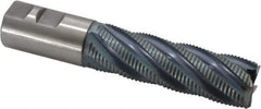 Hertel - 1-1/4" Diam, Fine Pitch, 4" LOC, 6 Flute Cobalt Roughing Square End Mill - TiCN Finish, 6-1/2" OAL, 1-1/4" Shank Diam, Single End, Centercutting, 30° Helix - USA Tool & Supply