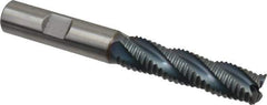 Hertel - 1/2" Diam, Coarse Pitch, 2" LOC, 4 Flute Cobalt Roughing Square End Mill - TiCN Finish, 4" OAL, 1/2" Shank Diam, Single End, 30° Helix - USA Tool & Supply