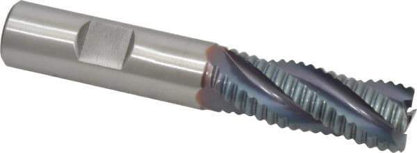 Hertel - 5/8" Diam, Coarse Pitch, 1-5/8" LOC, 4 Flute Cobalt Roughing Square End Mill - TiCN Finish, 3-3/4" OAL, 5/8" Shank Diam, Single End, 30° Helix - USA Tool & Supply