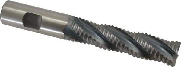 Hertel - 3/4" Diam, Coarse Pitch, 3" LOC, 4 Flute Cobalt Roughing Square End Mill - TiCN Finish, 5-1/4" OAL, 3/4" Shank Diam, Single End, 30° Helix - USA Tool & Supply
