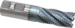 Hertel - 1" Diam, Coarse Pitch, 2" LOC, 5 Flute Cobalt Roughing Square End Mill - TiCN Finish, 4-1/2" OAL, 1" Shank Diam, Single End, 30° Helix - USA Tool & Supply