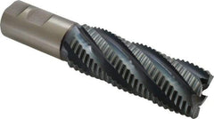 Hertel - 1-1/2" Diam, Coarse Pitch, 4" LOC, 6 Flute Cobalt Roughing Square End Mill - TiCN Finish, 6-1/2" OAL, 1-1/4" Shank Diam, Single End, 30° Helix - USA Tool & Supply
