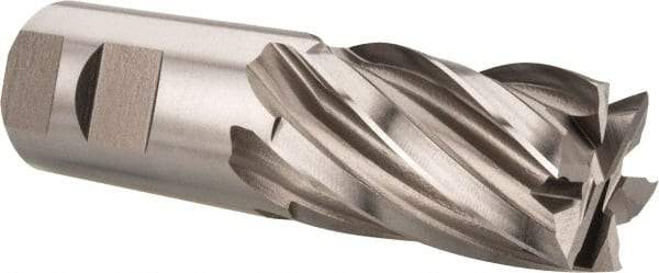 Hertel - 1-1/4", 2" LOC, 1-1/4" Shank Diam, 4-1/2" OAL, 6 Flute, Cobalt Square End Mill - Single End, Uncoated, Spiral Flute, 30° Helix, Centercutting, Right Hand Cut, Right Hand Flute - USA Tool & Supply