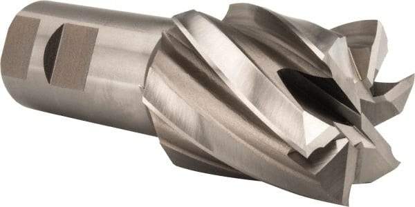 Hertel - 1-3/4", 2" LOC, 1-1/4" Shank Diam, 4-1/2" OAL, 6 Flute, Cobalt Square End Mill - Single End, Uncoated, Spiral Flute, 30° Helix, Centercutting, Right Hand Cut, Right Hand Flute - USA Tool & Supply