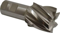Hertel - 2", 2" LOC, 1-1/4" Shank Diam, 4-1/2" OAL, 6 Flute, Cobalt Square End Mill - Single End, Uncoated, Spiral Flute, 30° Helix, Centercutting, Right Hand Cut, Right Hand Flute - USA Tool & Supply