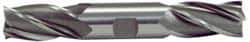 Hertel - 5/16", 3/4" LOC, 3/8" Shank Diam, 3-1/2" OAL, 4 Flute, High Speed Steel Square End Mill - Double End, TiCN Finish, Spiral Flute, 30° Helix, Centercutting, Right Hand Cut, Right Hand Flute - USA Tool & Supply