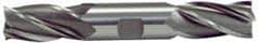 Hertel - 5/16", 3/4" LOC, 3/8" Shank Diam, 3-1/2" OAL, 4 Flute, High Speed Steel Square End Mill - Double End, TiCN Finish, Spiral Flute, 30° Helix, Centercutting, Right Hand Cut, Right Hand Flute - USA Tool & Supply