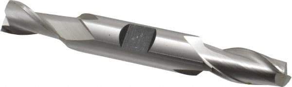 Hertel - 7/16", 13/16" LOC, 1/2" Shank Diam, 3-3/4" OAL, 2 Flute, Cobalt Square End Mill - Double End, Uncoated, Spiral Flute, 30° Helix, Centercutting, Right Hand Cut, Right Hand Flute - USA Tool & Supply