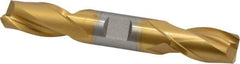 Hertel - 3/4", 1-5/16" LOC, 3/4" Shank Diam, 5" OAL, 2 Flute, Cobalt Square End Mill - Double End, TiN Finish, Spiral Flute, 30° Helix, Centercutting, Right Hand Cut, Right Hand Flute - USA Tool & Supply