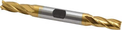 Hertel - 5/16", 3/4" LOC, 3/8" Shank Diam, 3-1/2" OAL, 4 Flute, Cobalt Square End Mill - Double End, TiN Finish, Spiral Flute, 30° Helix, Centercutting, Right Hand Cut, Right Hand Flute - USA Tool & Supply