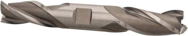 Hertel - 3/4", 1-5/8" LOC, 3/4" Shank Diam, 5-5/8" OAL, 3 Flute, High Speed Steel Square End Mill - Double End, Uncoated, Spiral Flute, 30° Helix, Centercutting, Right Hand Cut, Right Hand Flute - USA Tool & Supply