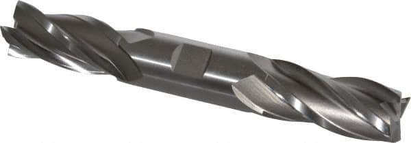 Hertel - 7/8", 1-7/8" LOC, 7/8" Shank Diam, 6-1/8" OAL, 4 Flute, High Speed Steel Square End Mill - Double End, Uncoated, Spiral Flute, 30° Helix, Centercutting, Right Hand Cut, Right Hand Flute - USA Tool & Supply