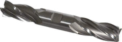 Hertel - 7/8", 1-7/8" LOC, 7/8" Shank Diam, 6-1/8" OAL, 4 Flute, High Speed Steel Square End Mill - Double End, Uncoated, Spiral Flute, 30° Helix, Centercutting, Right Hand Cut, Right Hand Flute - USA Tool & Supply
