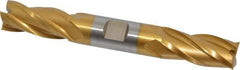 Hertel - 3/4", 1-5/8" LOC, 3/4" Shank Diam, 5-5/8" OAL, 4 Flute, High Speed Steel Square End Mill - Double End, TiN Finish, Spiral Flute, 30° Helix, Centercutting, Right Hand Cut, Right Hand Flute - USA Tool & Supply