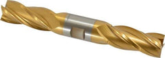 Hertel - 7/8", 1-7/8" LOC, 7/8" Shank Diam, 6-1/8" OAL, 4 Flute, High Speed Steel Square End Mill - Double End, TiN Finish, Spiral Flute, 30° Helix, Centercutting, Right Hand Cut, Right Hand Flute - USA Tool & Supply