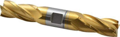 Hertel - 15/16", 1-7/8" LOC, 1" Shank Diam, 6-3/8" OAL, 4 Flute, High Speed Steel Square End Mill - Double End, TiN Finish, Centercutting - USA Tool & Supply