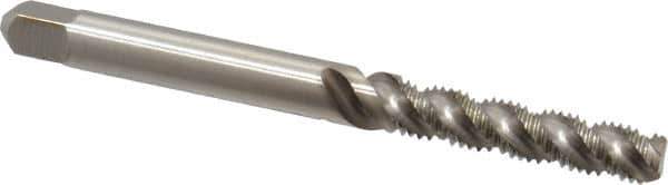 Hertel - #8-32 UNC, 3 Flute, 52° Helix, Bottoming Chamfer, Bright Finish, High Speed Steel Spiral Flute STI Tap - 2-3/8" OAL - Exact Industrial Supply