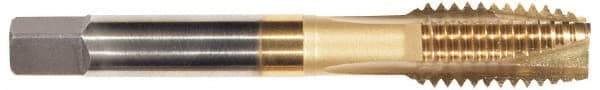 Accupro - 5/16-18 UNC, 3 Flute, TiCN Finish, Powdered Metal Spiral Point Tap - Plug Chamfer, Right Hand Thread, 2-23/32" OAL, 3B Class of Fit - Exact Industrial Supply