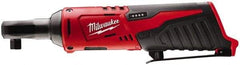 Milwaukee Tool - 1/4" Drive 12 Volt Inline Cordless Impact Wrench & Ratchet - 250 RPM, 30 Ft/Lb Torque, Lithium-Ion Batteries Not Included - USA Tool & Supply