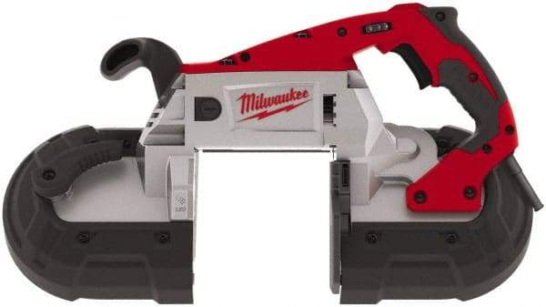 Milwaukee Tool - 120 Volt, Electric Handheld Bandsaw - 5 Inch (Round) and 5 x 5 Inch (Rectangular) Depth of Cut, 300 and 380 SFPM, 11 Amp - USA Tool & Supply