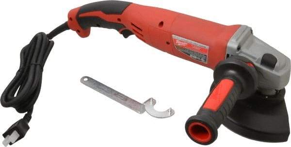 Milwaukee Tool - 5" Wheel Diam, 9,000 RPM, Corded Angle & Disc Grinder - 5/8-11 Spindle, 120 Volts, 13 Amps - USA Tool & Supply